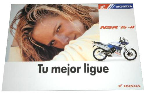 En la foto otro folleto de la NSR 75, la segunda versión, el slogan es 