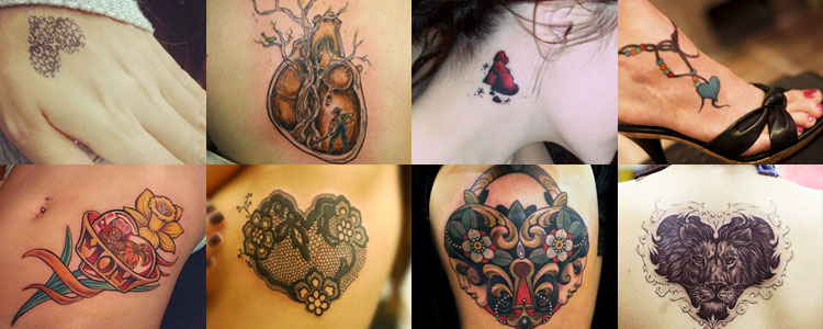 Imagen compuesta por ocho fotos pequeñas con diferentes tipos de tatuajes