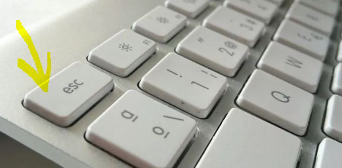 Se muestra la ubicación de la tecla ESC en un teclado
