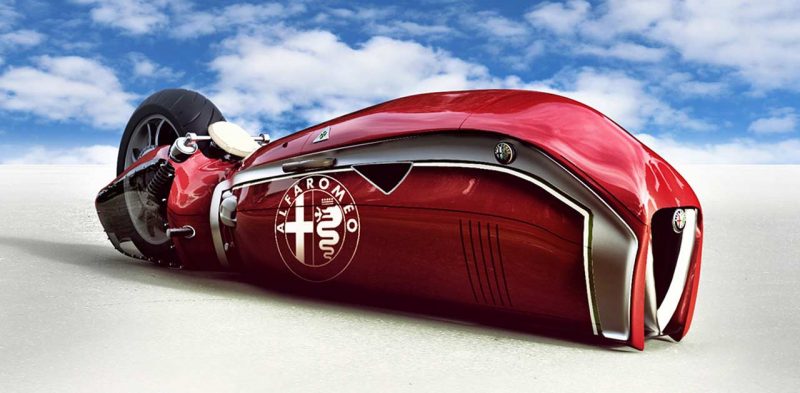 Moto futurista de Alfa Romeo