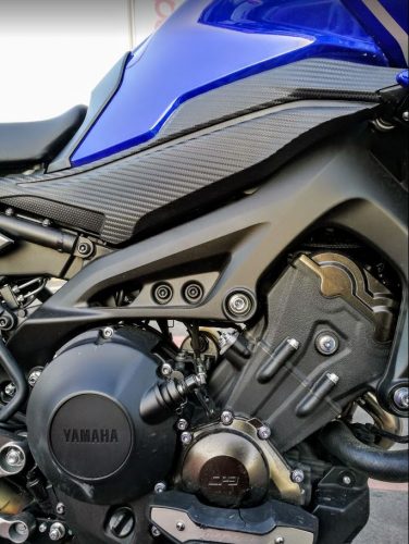 Foto del motor de la Yamaha MT09 Tracer