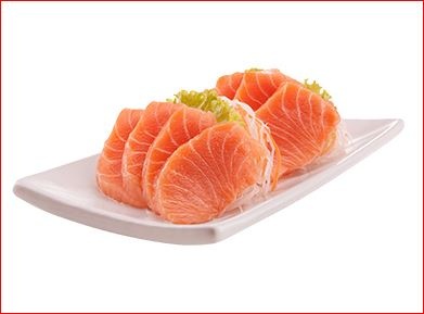 En la foto unas rodajas de pescado al estilo sashimi