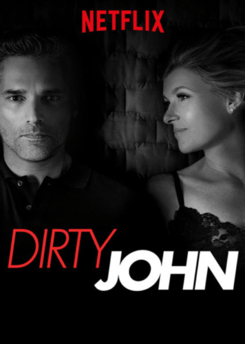 Carátula de la serie Dirty John, foto en blanco y negro con sus dos protagonistas