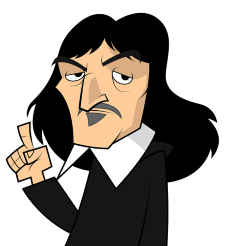 Dibujo caricaturizado del filósofo Descartes