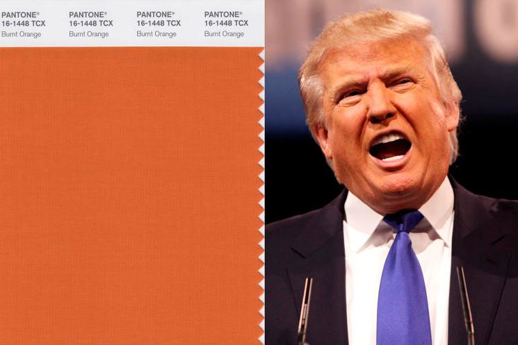 Un gracioso montaje que identifica el código del color de Donal Trump en la escala pantone