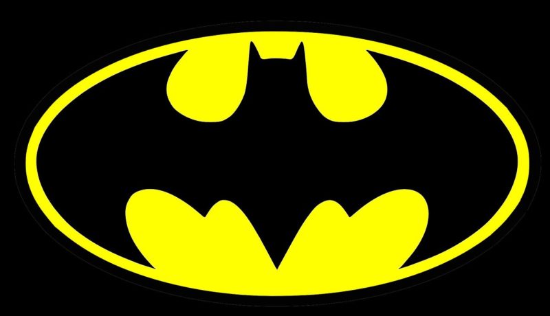 El logotipo de Batman, en amarillo sobre negro