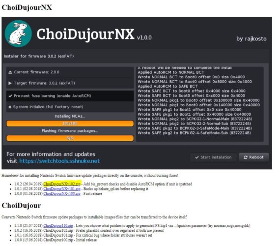 Vemos la web desde donde bajarse la aplicación ChoiDujourNXv102