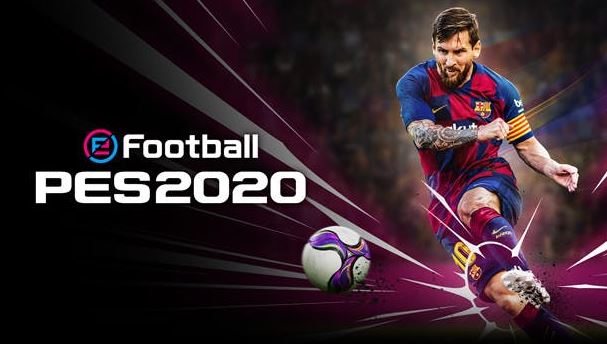 Se trata de la portada oficial del PES2020 donde se ve a Lionel Messi chutando la pelota vestido del Fútbol Club Barcelona