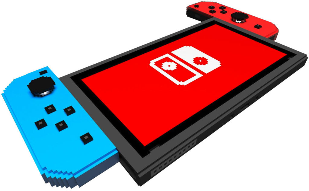 Foto de una Nintendo Switch pixelizada