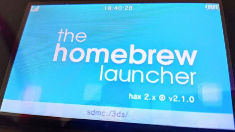 Una captura de la pantalla de The homebrew launcher de 3DS
