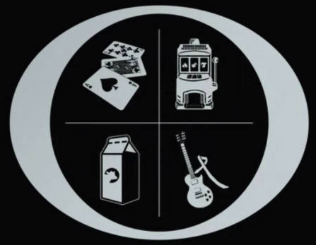 Los símbolos de la serie Ozark cartas tragaperras leche guitarra