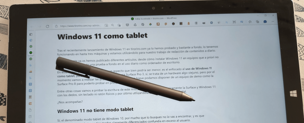 Modo tablet en Windows 11